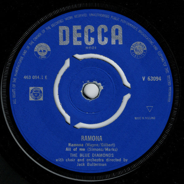 Blue Diamonds, The : Ramona (7",45 RPM,EP,Mono)