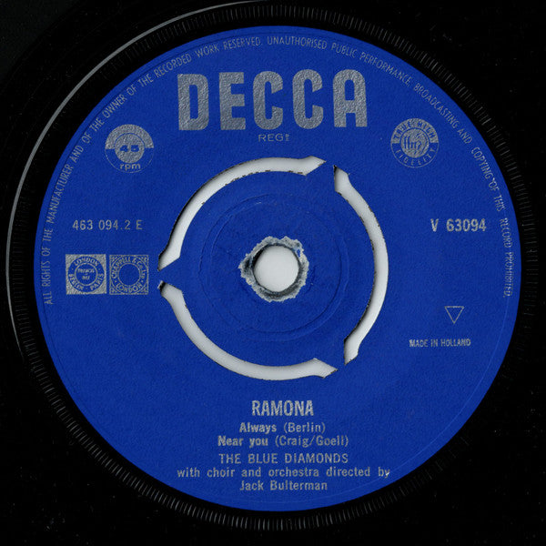 Blue Diamonds, The : Ramona (7",45 RPM,EP,Mono)