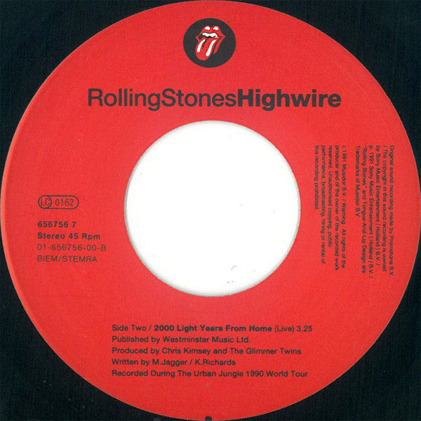 Rolling Stones, The : Highwire (7",45 RPM,Single,Stereo)