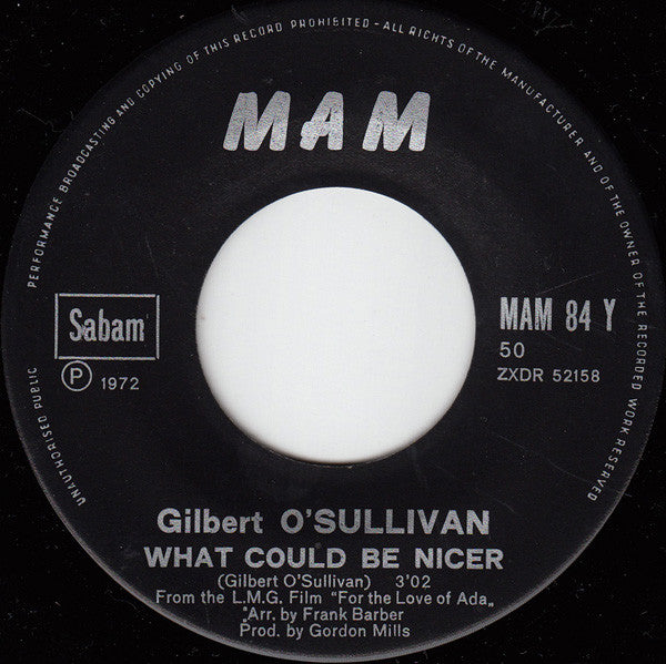 Gilbert O'Sullivan : Clair (7",Single,45 RPM)