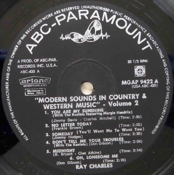 Ray Charles : Modern Sounds In Country And Western Music Volume Two (LP,Album)