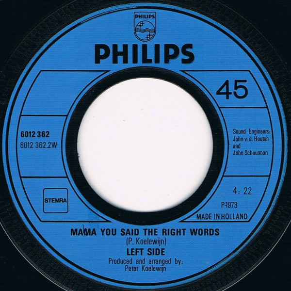 Left Side : (Like A) Locomotion / Mama You Said The Right Words (7",45 RPM,Single)