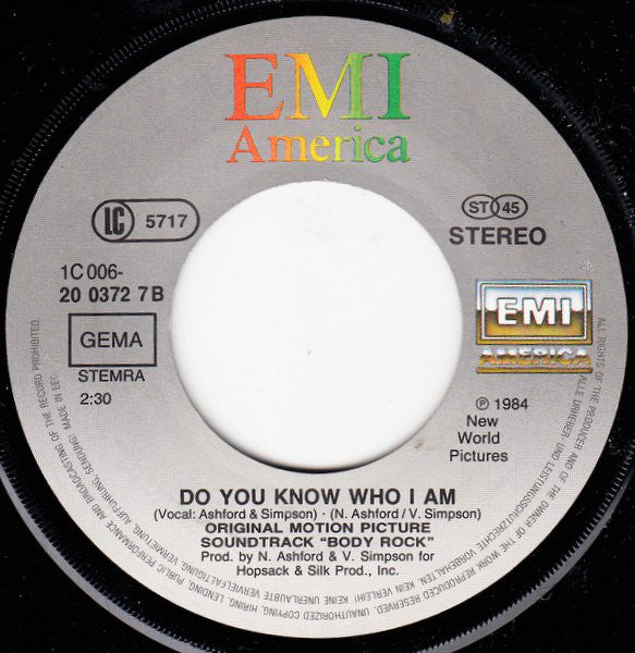 Maria Vidal / Ashford & Simpson : Body Rock / Do You Know Who I Am (7",Single,45 RPM)