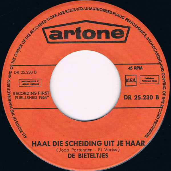 De Bieteltjes : Jèh-Jèh-Jèh Gekke Pappie / Haal Die Scheiding Uit Je Haar (7",45 RPM,Single)