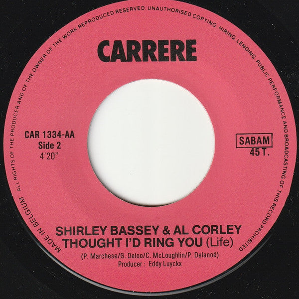 Shirley Bassey & Al Corley : Remember / Thought I'd Ring You (7",45 RPM,Single)