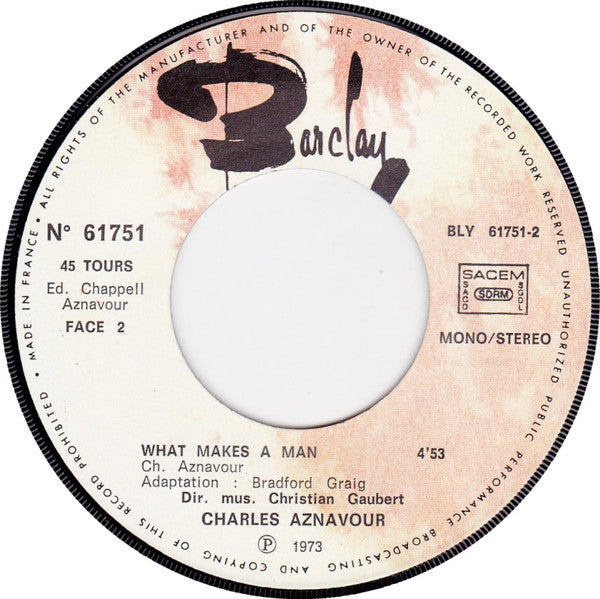 Charles Aznavour : The Old Fashioned Way (7", Single)