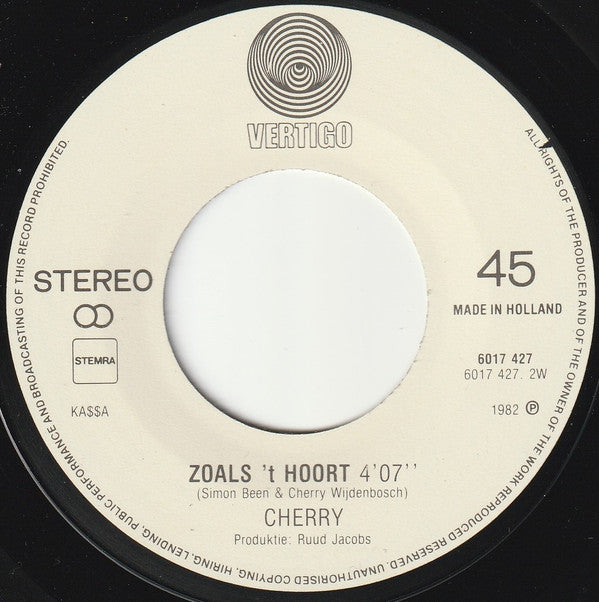 Cherry (31) : Vang Me (7",45 RPM,Single,Stereo)