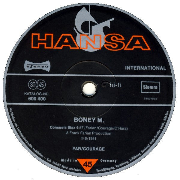 Boney M. : Malaika / Consuela Biaz (12",Maxi-Single,45 RPM)
