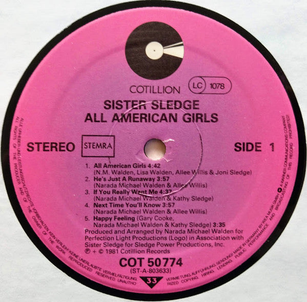 Sister Sledge : All American Girls (LP,Album)