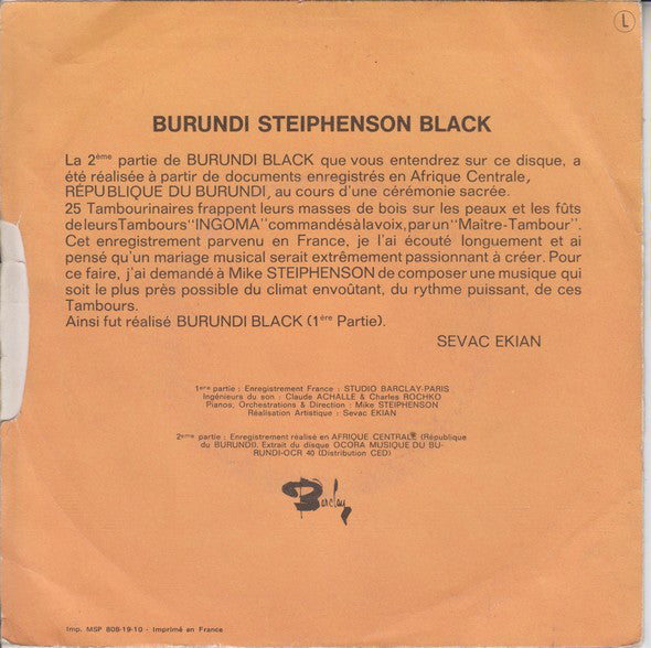 Burundi Black : Burundi Black (7",45 RPM,Single)