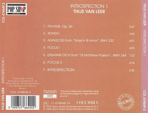 Thijs van Leer : Introspection 1 (Album,Reissue)
