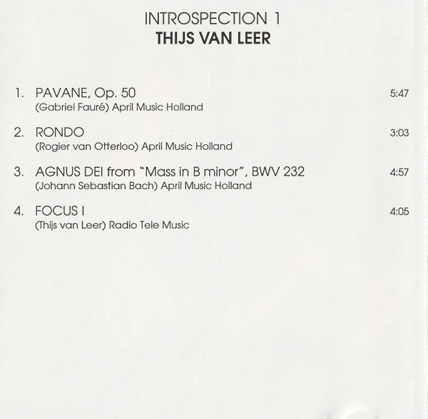 Thijs van Leer : Introspection 1 (Album,Reissue)