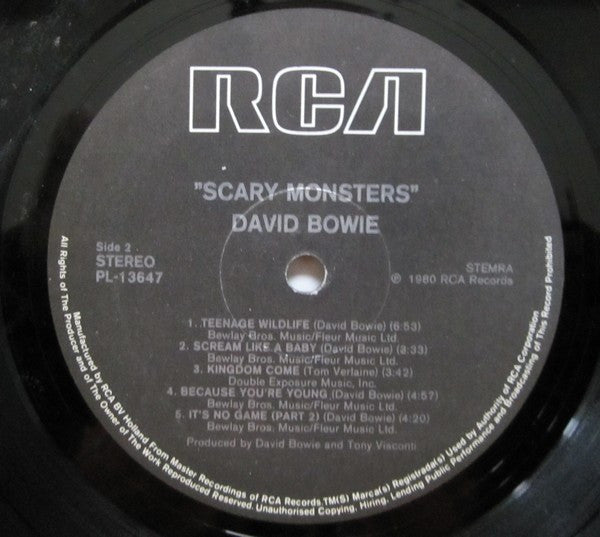 David Bowie : Scary Monsters (LP,Album,Stereo)