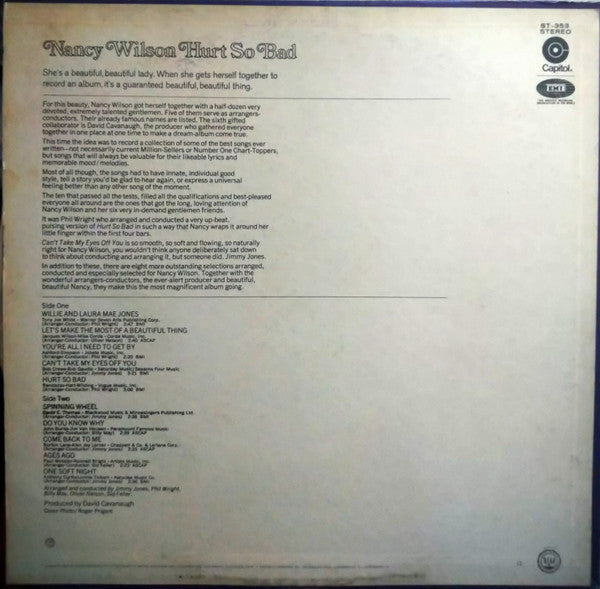 Nancy Wilson : Hurt So Bad (LP, Album)