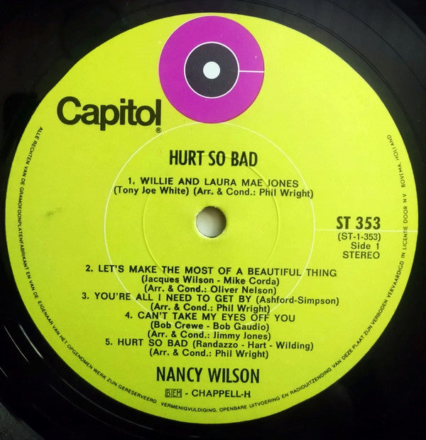 Nancy Wilson : Hurt So Bad (LP, Album)