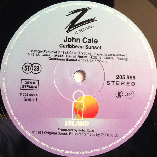 John Cale : Caribbean Sunset (LP,Album)