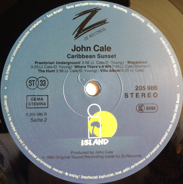 John Cale : Caribbean Sunset (LP,Album)