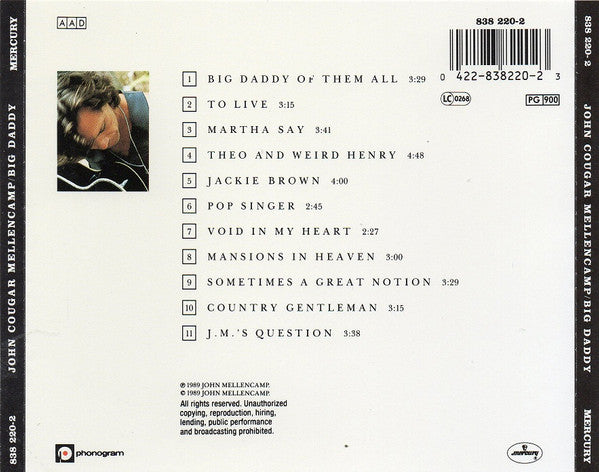 John Cougar Mellencamp : Big Daddy (Album,Reissue)