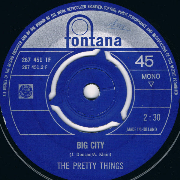 Pretty Things, The : Road Runner / Big City (7",45 RPM,Single,Mono)