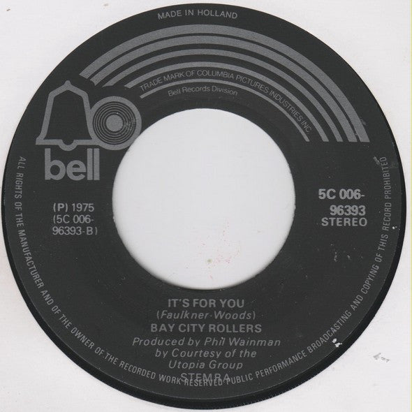 Bay City Rollers : Bye Bye Baby (7",45 RPM,Single,Stereo)
