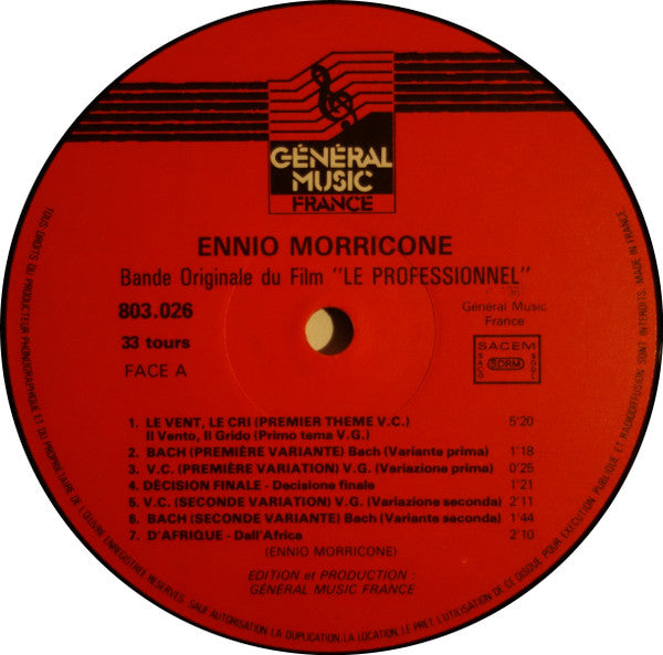 Ennio Morricone : Le Professionnel (Bande Originale Du Film) (LP,Album)