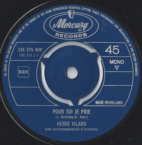 Hervé Vilard : Jolie Ou Pas Jolie (7",45 RPM,Single,Mono)