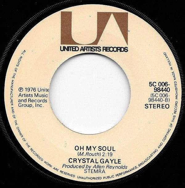 Crystal Gayle : One More Time (7", Single)