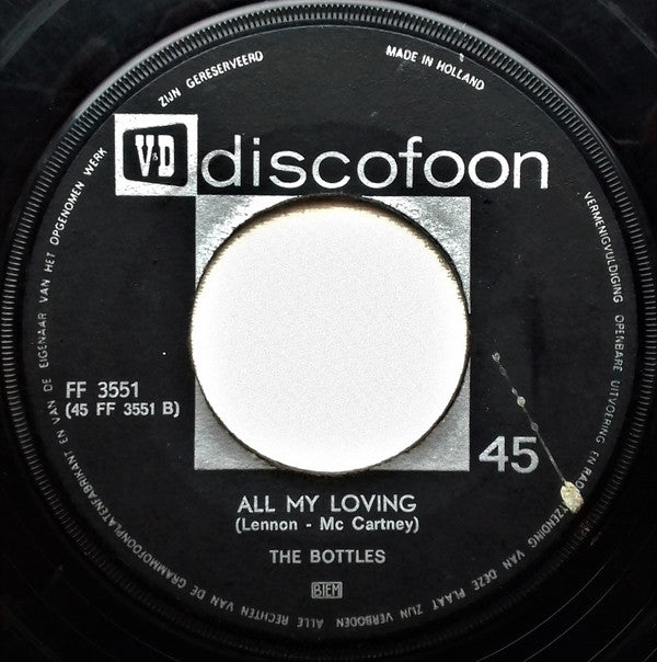 Bottles (5), The : Roll Over Beethoven / All My Loving (7",45 RPM,Single,Mono)