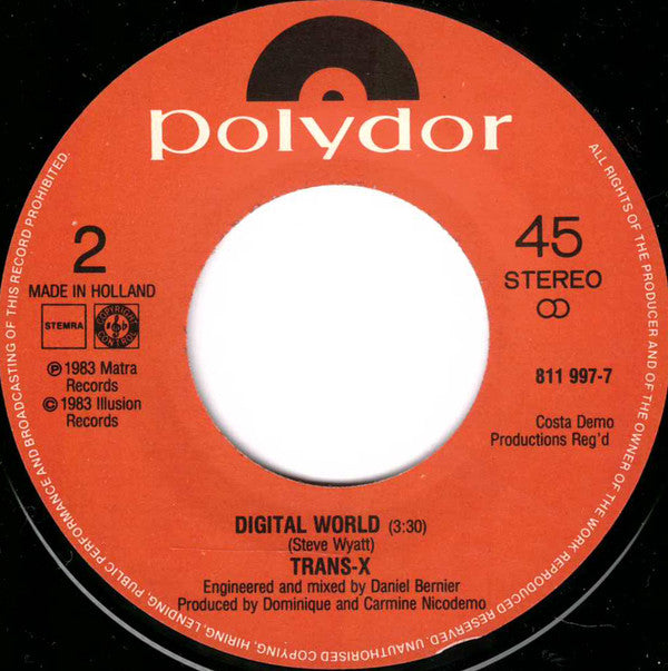 Trans-X : Living On Video (7",45 RPM,Single)