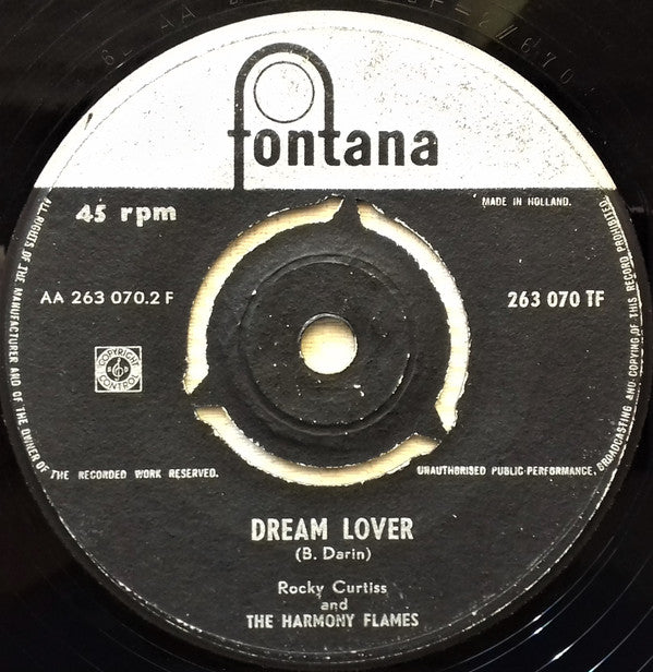 Rocky Curtiss And Harmony Flames, The : A Teenager In Love (7",45 RPM,Single,Mono)