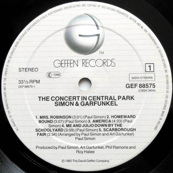 Simon & Garfunkel : The Concert In Central Park (LP,Album,Stereo)