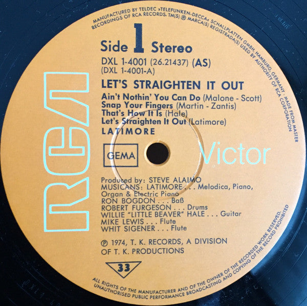 Latimore (2) : Let's Straighten It Out (LP,Album)