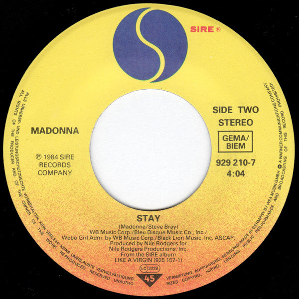 Madonna : Like A Virgin (7",Single,45 RPM)