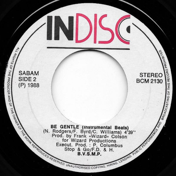 B.V.S.M.P. : Be Gentle (7",45 RPM,Single,Stereo)
