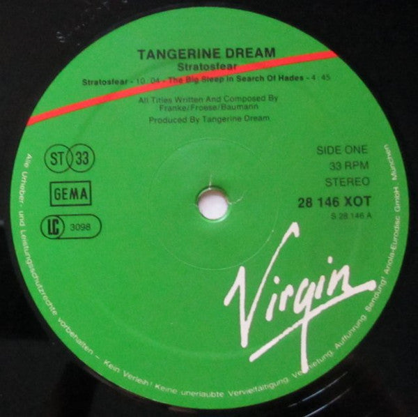 Tangerine Dream : Stratosfear (LP,Album,Reissue,Stereo)