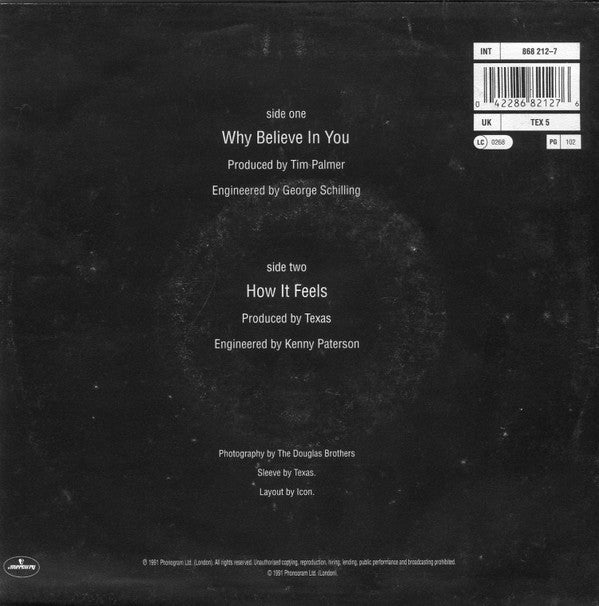 Texas : Why Believe In You (7",45 RPM,Single)