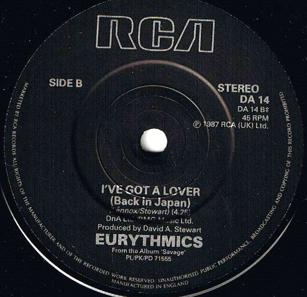 Eurythmics : Shame (7",45 RPM,Single)