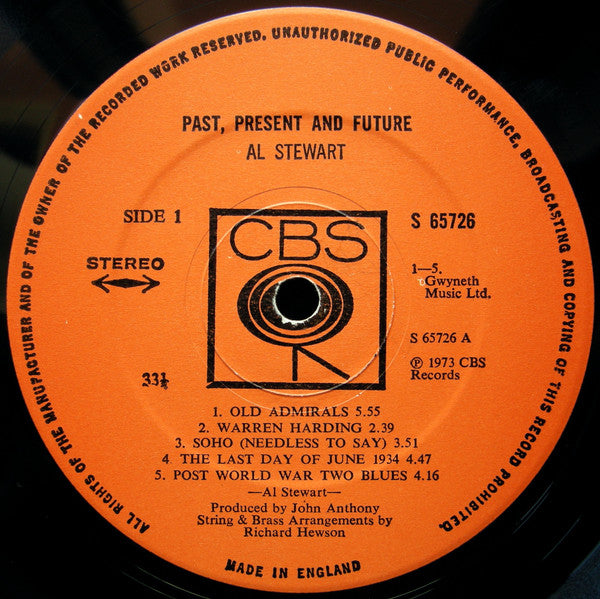 Al Stewart : Past, Present & Future (LP,Album,Stereo)