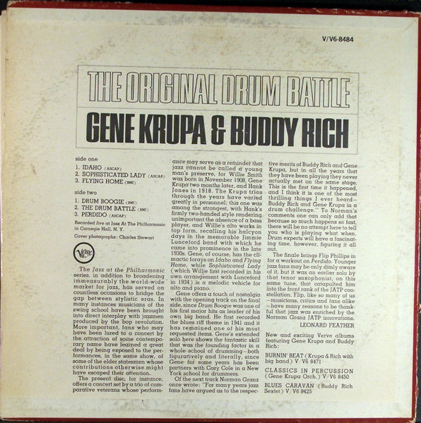 Gene Krupa & Buddy Rich : The Original Drum Battle! (LP,Album,Stereo,Reissue)