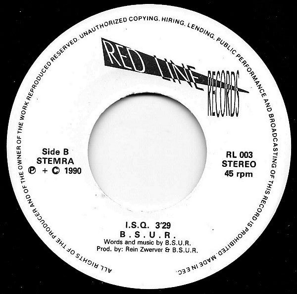 BSUR : Escaped Last Night (7",45 RPM,Single,Stereo)