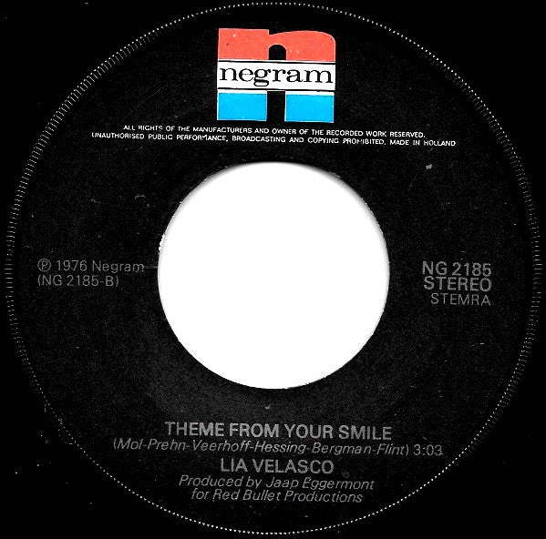 Lia Velasco : Your Smile (7",45 RPM,Single)