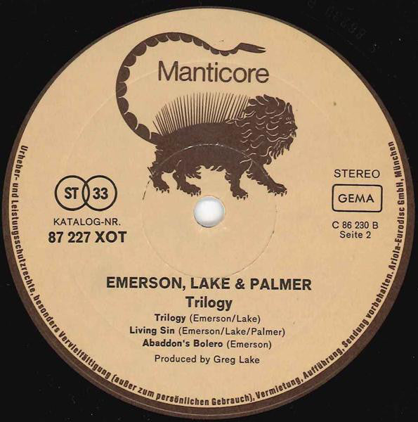 Emerson, Lake & Palmer : Trilogy (LP,Album,Reissue,Repress)