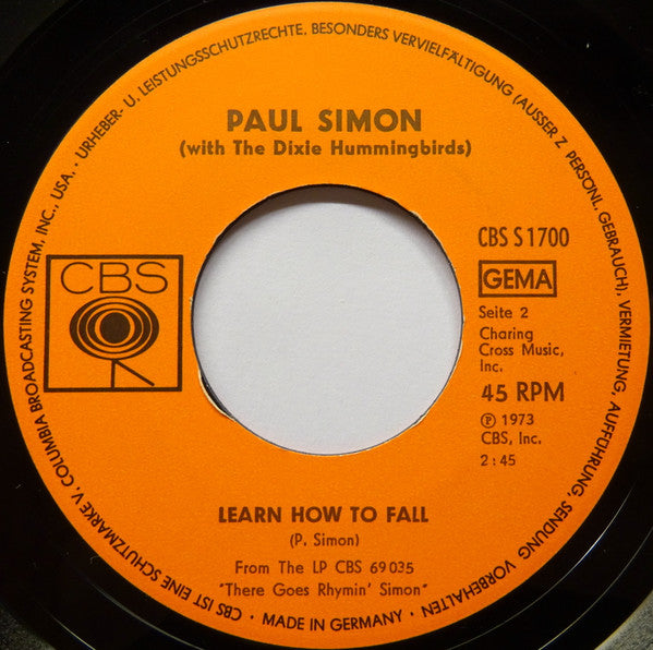 Paul Simon With Dixie Hummingbirds, The : Loves Me Like A Rock (7",45 RPM,Single,Stereo)