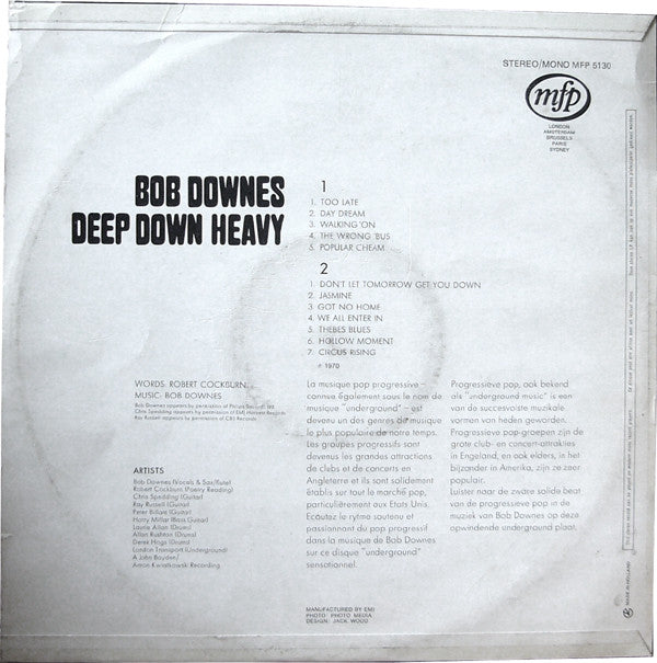 Bob Downes : Deep Down Heavy (LP,Album,Stereo)