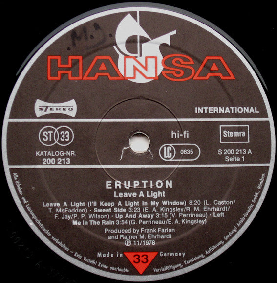 Eruption (4) : One Way Ticket (LP,Album)