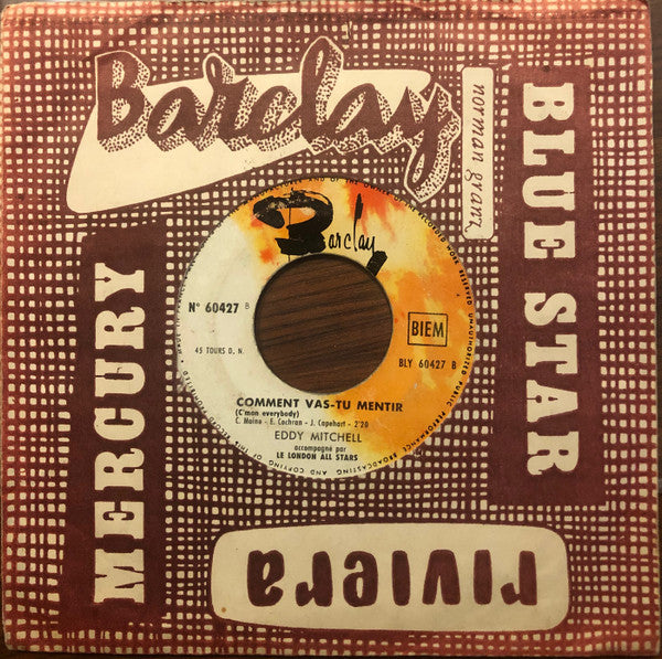 Eddy Mitchell : Bluejean Bop (7",45 RPM,Single,Jukebox,Mono)