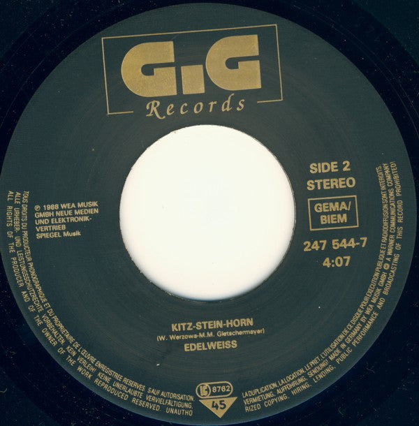 Edelweiss : Bring Me Edelweiss (7",Single,45 RPM)