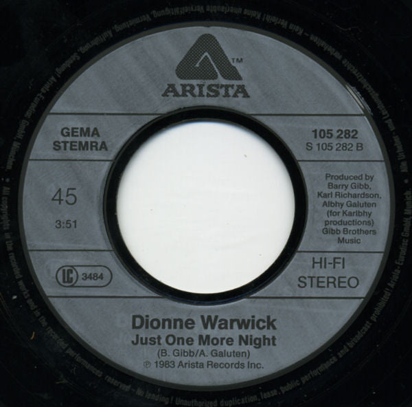 Dionne Warwick : Take The Short Way Home (7",Single,45 RPM)