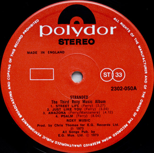 Roxy Music : Stranded (LP,Album,Reissue)