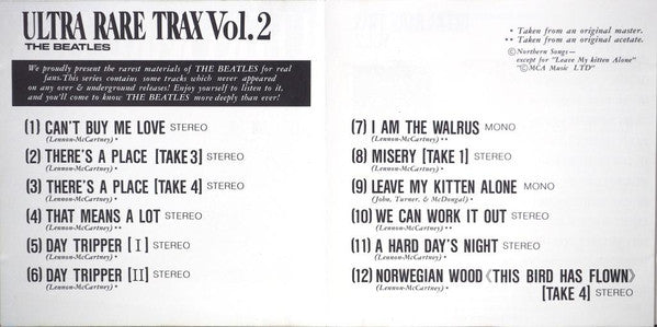 Beatles, The : Ultra Rare Trax Vol.2 (Compilation,Unofficial Release,Stereo,Mono)